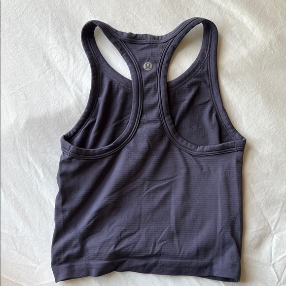 Lululemon Swiftly Tech Cropped Racerback Tank Top 2.0 in Color Nightfall - Picture 8 of 9